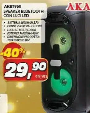 Risparmio Casa Akbt960 speaker bluetooth con luci led offerta