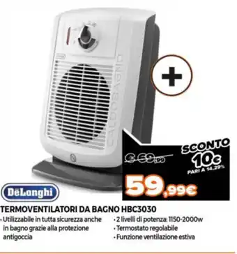 DeLonghi Termoventilatori da Bagno HBC3030
