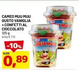 DPiù Cameo muu muu gusto vaniglia + confetti al cioccolato offerta