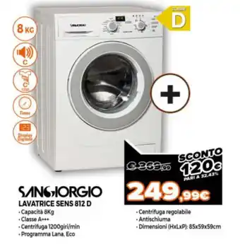 Sangiorgio Lavatrice Sens 812 D