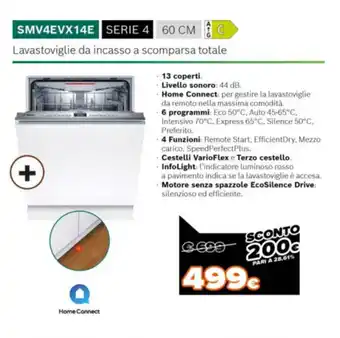 Somma Expert Bosch SMV4EVX14E Serie 4 60 cm offerta
