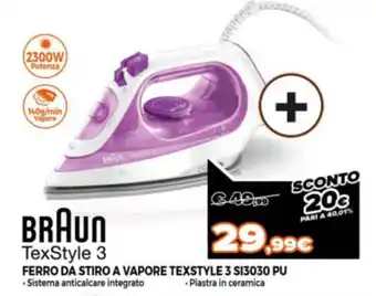 Braun TexStyle 3 Ferro da Stiro A Vapore Texstyle 3 SI3030 PU