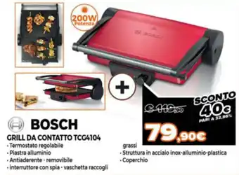 Somma Expert Bosch Grill Da Contatto TCG4104 offerta