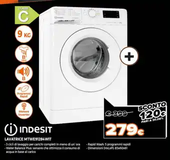 Somma Expert Indesit Lavatrice MTWE91284WIT offerta