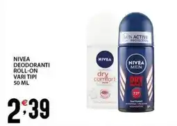 Sisa Nivea deodoranti roll-on vari tipi offerta