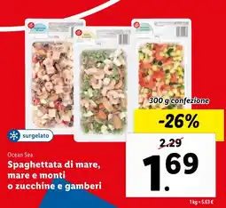 Lidl Ocean Sea Spaghettata di mare, mare e monti o zucchine e gamberi offerta