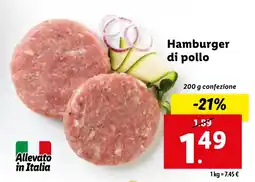 Lidl Hamburger di pollo offerta