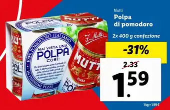 Lidl Mutti Polpa di pomodoro offerta