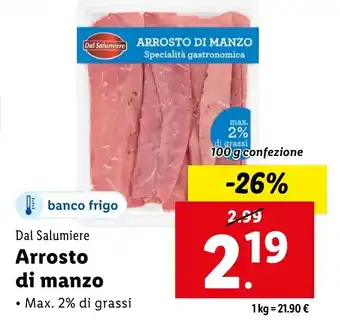 Lidl Dal Salumiere Arrosto di manzo offerta