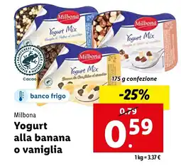 Lidl Milbona Yogurt alla banana o vaniglia offerta