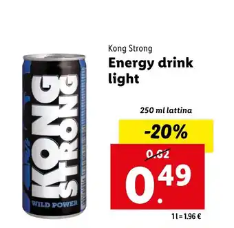 Lidl Kong Strong Energy drink light offerta