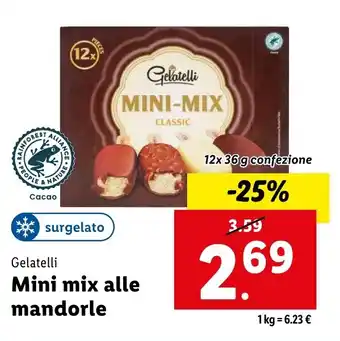 Lidl Gelatelli Mini mix alle mandorle offerta