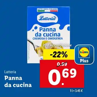 Lidl Latteria Panna da cucina offerta