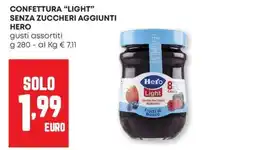 Pam Confettura "light" senza zuccheri aggiunti HERO offerta