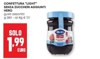 Pam Confettura "light" senza zuccheri aggiunti HERO offerta