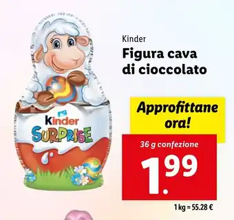 Lidl Kinder Figura cava di cioccolato offerta