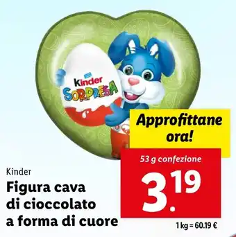 Lidl Kinder Figura cava di cioccolato a forma di cuore offerta