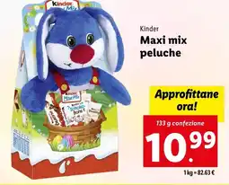 Lidl Kinder Maxi mix peluche offerta