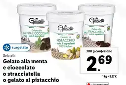 Lidl Gelatelli Gelato alla menta e cioccolato o stracciatella o gelato al pistacchio offerta