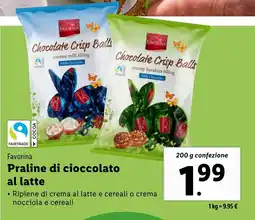 Lidl Favorina Praline di cioccolato al latte offerta