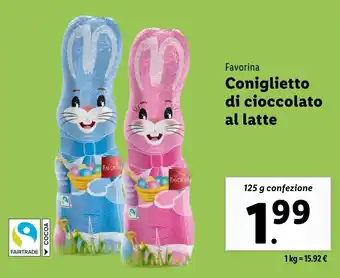 Lidl Favorina Coniglietto di cioccolato al latte offerta