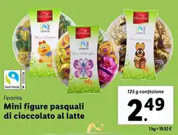 Lidl Favorina Mini figure pasquali di cioccolato al latte offerta