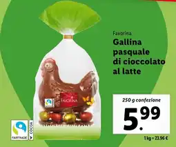 Lidl Favorina Gallina pasquale di cioccolato al latte offerta