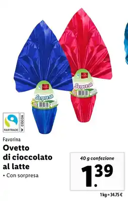 Lidl Favorina Ovetto di cioccolato al latte offerta