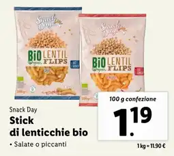 Lidl Snack Day Stick di lenticchie bio offerta