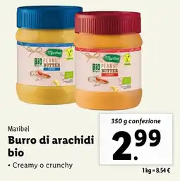 Lidl Maribel Burro di arachidi bio offerta