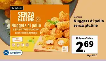 Lidl Monissa Nuggets di pollo senza glutine offerta