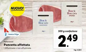 Lidl Hatherwood Pancetta affettata offerta