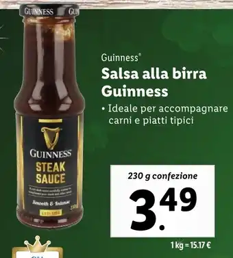 Lidl Guinness Salsa alla birra Guinness offerta