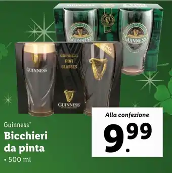 Lidl Guinness Bicchieri da pinta offerta