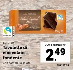 Lidl J.D. Gross Tavolette di cioccolato fondente offerta