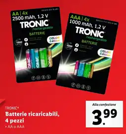 Lidl TRONIC Batterie ricaricabili, 4 pezzi offerta