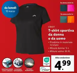 Lidl CRIVIT T-shirt sportiva da donna o da uomo offerta