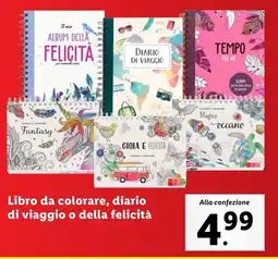 Lidl Libro da colorare, diario di viaggio o della felicità offerta