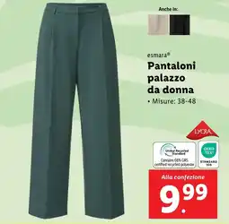 Lidl esmara Pantaloni palazzo da donna offerta