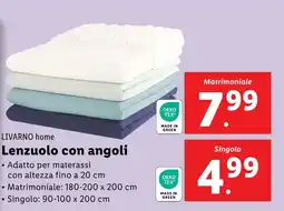 Lidl LIVARNO home Lenzuolo con angoli offerta