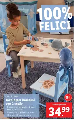 Lidl LIVARNO home Tavolo per bambini con 2 sedie offerta