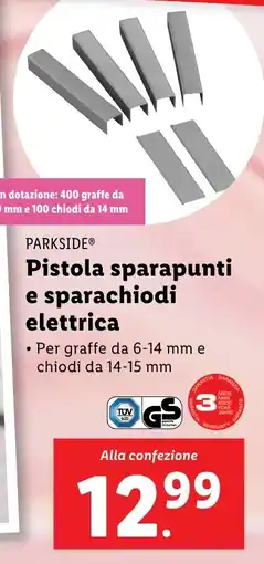 Lidl PARKSIDE Pistola sparapunti e sparachiodi elettrica offerta