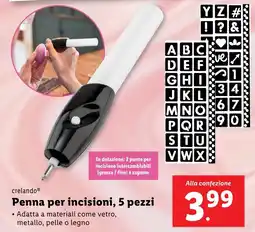 Lidl crelando Penna per incisioni, 5 pezzi offerta