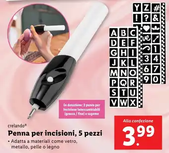 Lidl crelando Penna per incisioni, 5 pezzi offerta