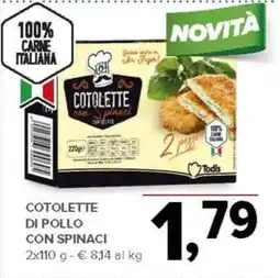 Todis Cotolette di pollo con spinaci offerta