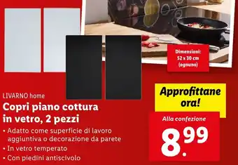 Lidl LIVARNO home Copri piano cottura in vetro, 2 pezzi offerta