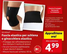 Lidl sensiplast Fascia elastica per schiena o ginocchiera elastica offerta