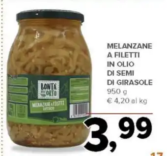 Todis Melanzane a filetti in olio di semi di girasole offerta