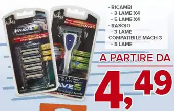 Todis - ricambi 3 lame x 4 5 lame x 4 - rasoio 3 lame compatibile mach 3 5 lame offerta