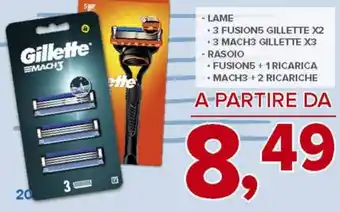 Todis - lame 3 fusion5 gillette x2 3 mach3 gillette x 3 - rasoio fusion5+1 ricarica offerta